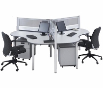 Partisi Kantor Modera Konfigurasi 3 Orang (Warna Grey)