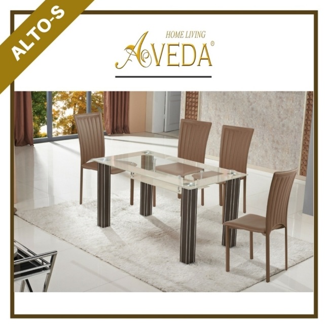 Meja Makan Aveda Alto S Brown Metalic