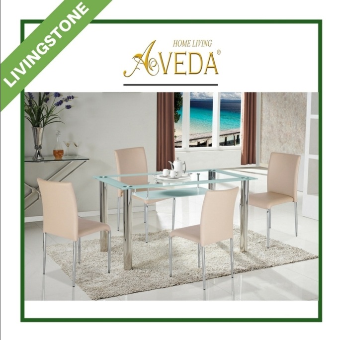 Meja Makan Aveda Axel Living Stone White