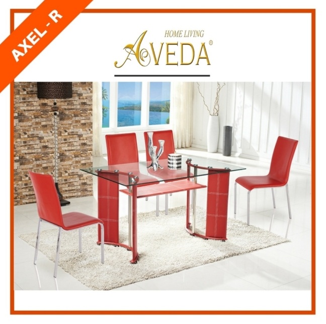 Meja Makan Aveda Axel R Red