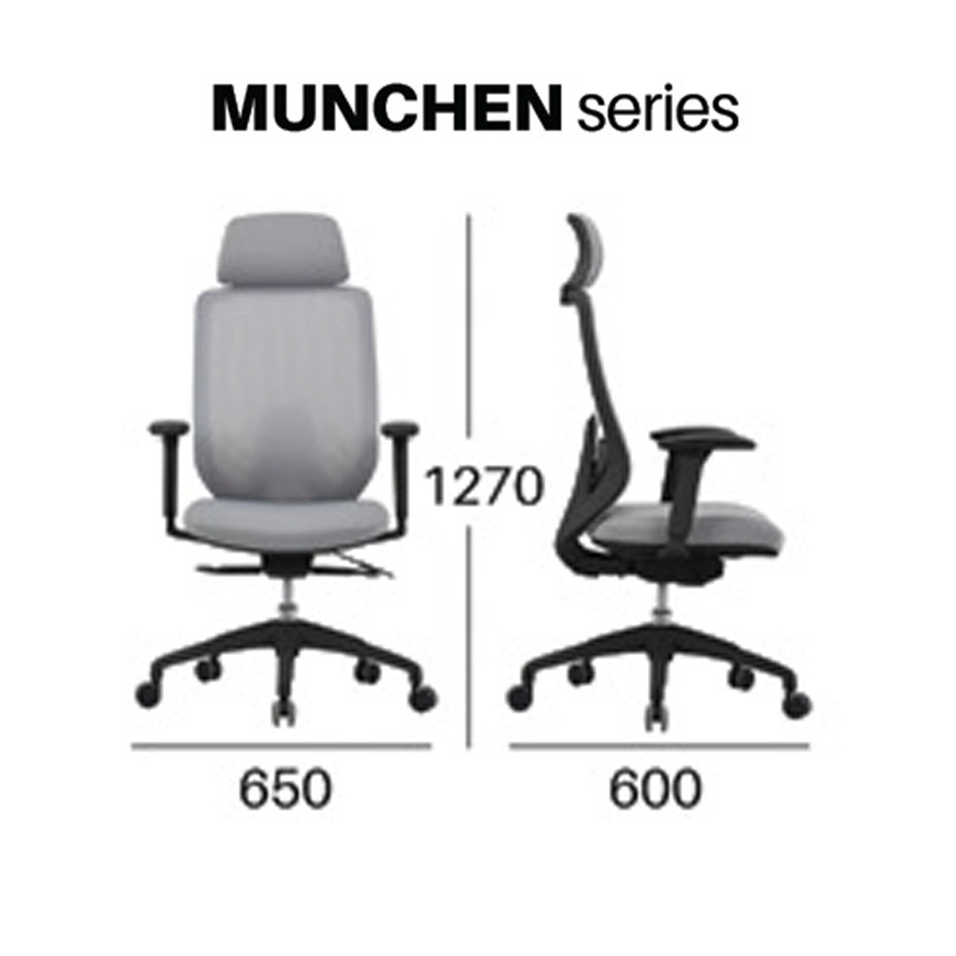 Kursi Kantor Munchen HR Grey